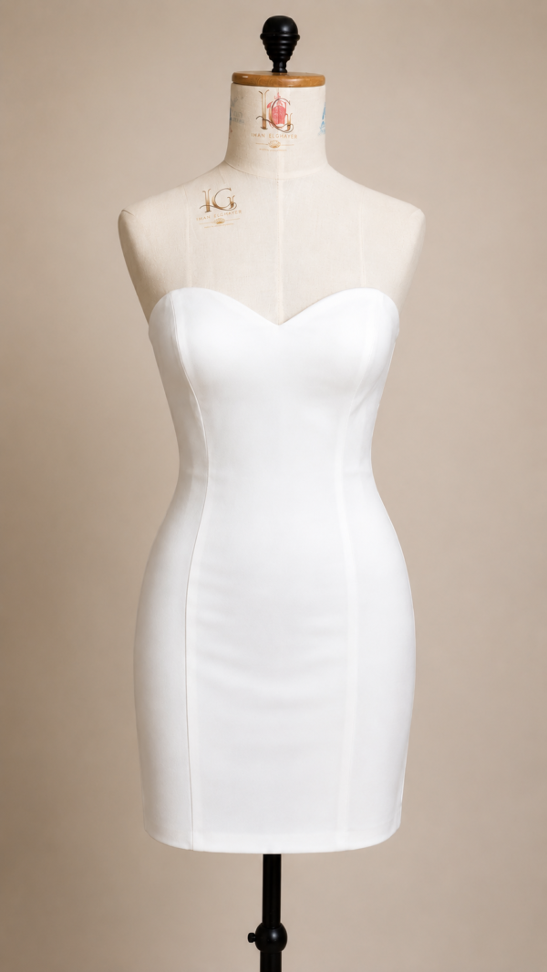 White Strapless Mini Dress