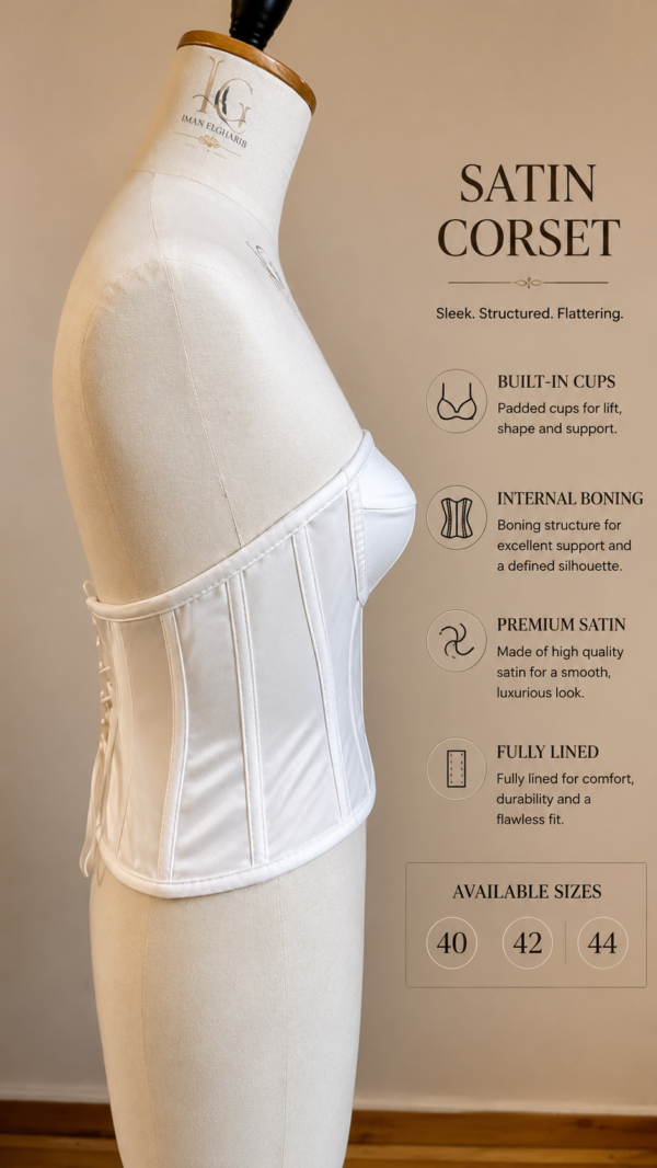White Padded Satin Corset