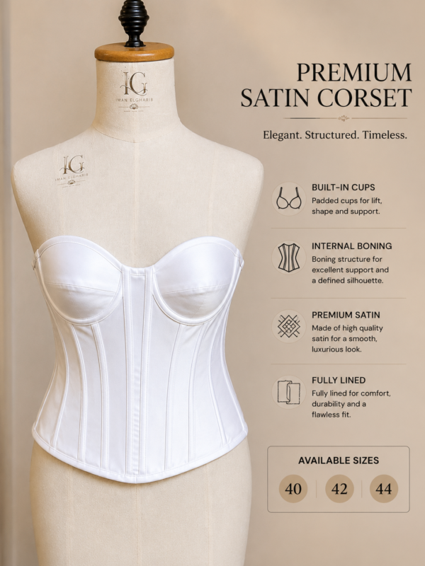 White Padded Satin Corset