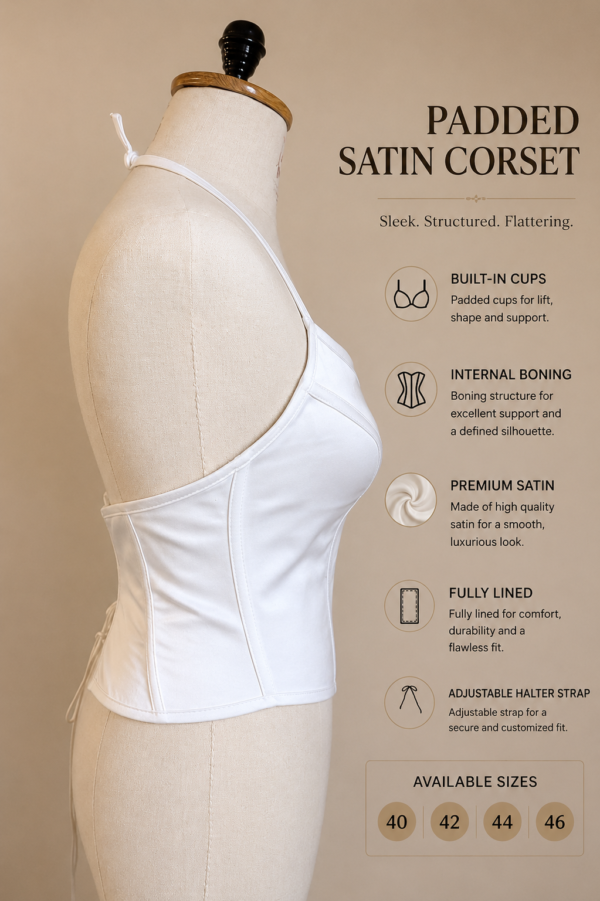 White Satin Halter Corset