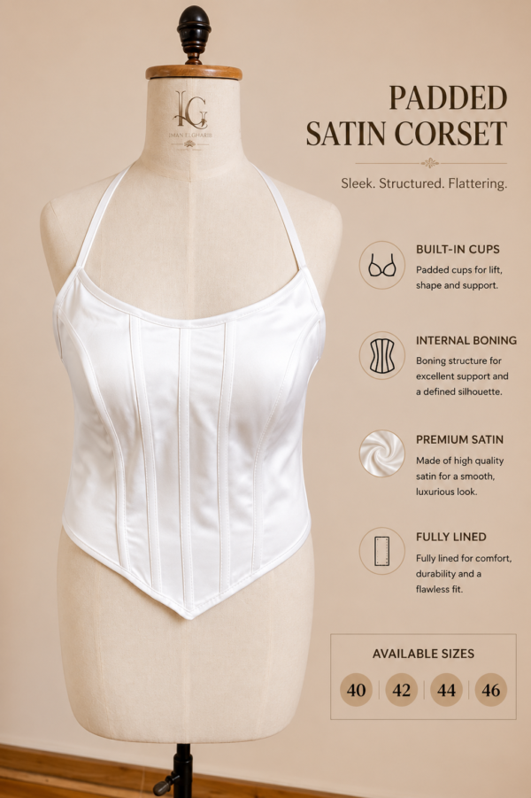 White Satin Halter Corset