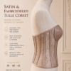 35A9FBEC-FCB3-4A8B-BEF9-C0A08EF93431 Satin & Embroidered Tulle Corset