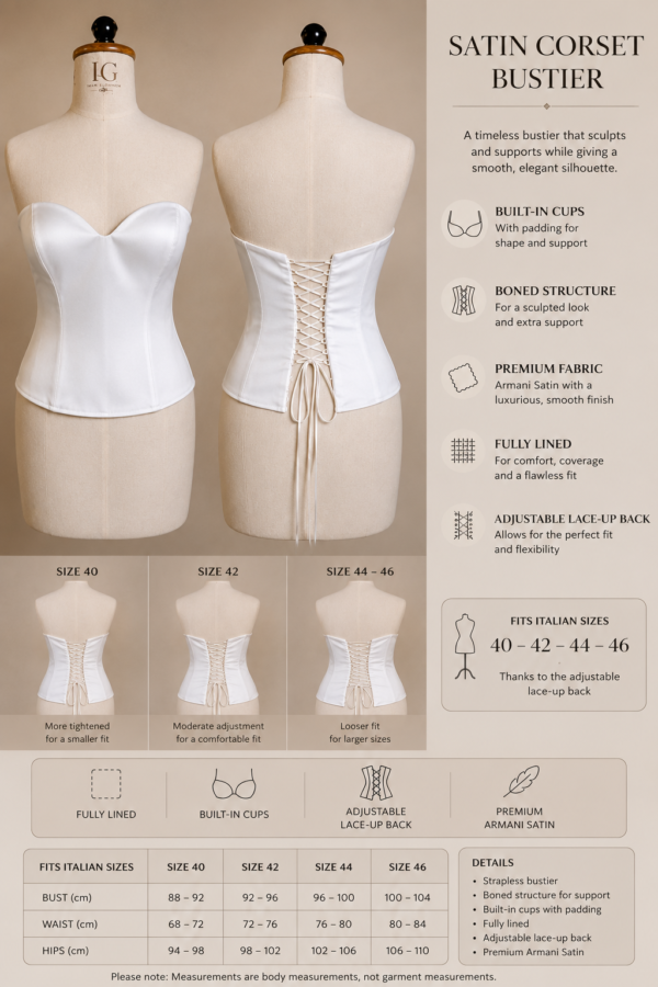 White Armani Satin Corset