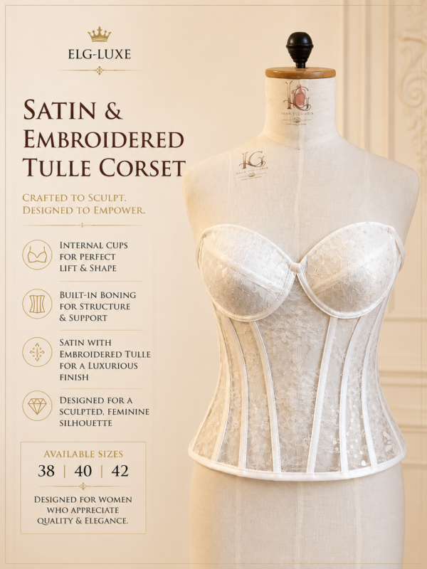 Satin & Embroidered Tulle Corset