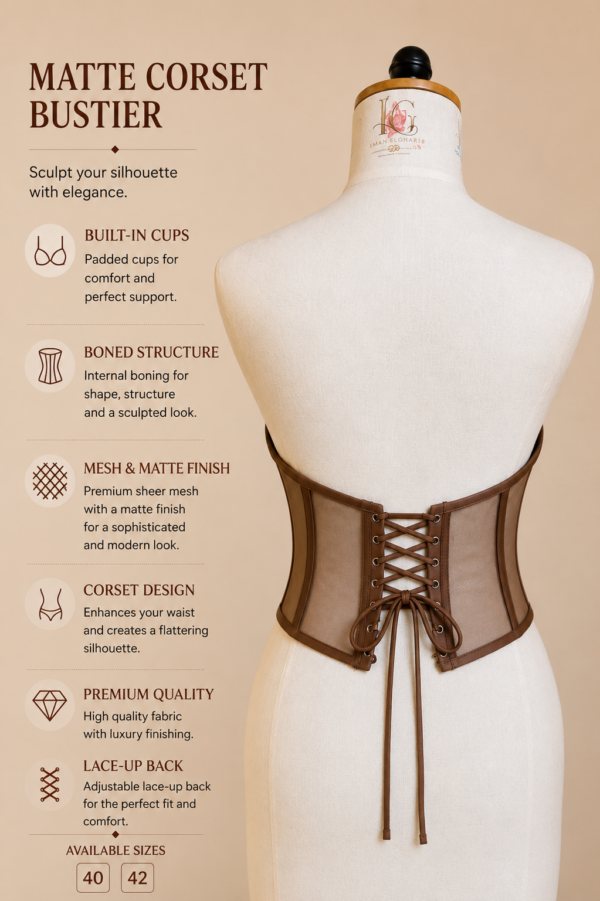 65282705-B7A5-44B5-8B6B-2FED1E75FB8C Luxury Mesh & Satin Corset Bustier