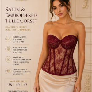 Satin & Embroidered Tulle Corset