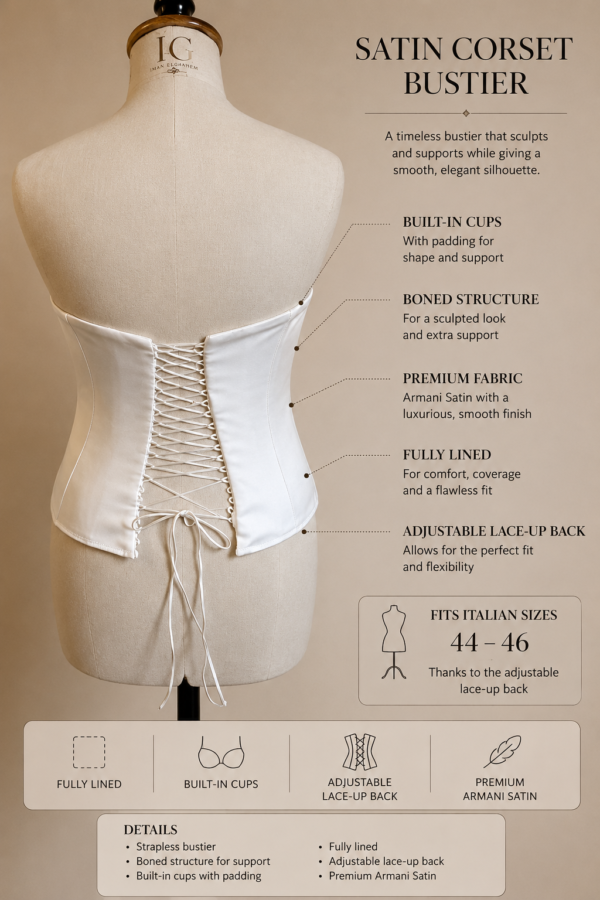 White Armani Satin Corset