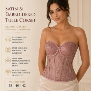 Satin & Embroidered Tulle Corset