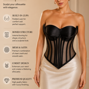 Luxury Mesh & Satin Corset Bustier