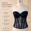 8DE23275-9E9B-4B40-B7AD-CAE12545E1CB Satin & Embroidered Tulle Corset dark blue