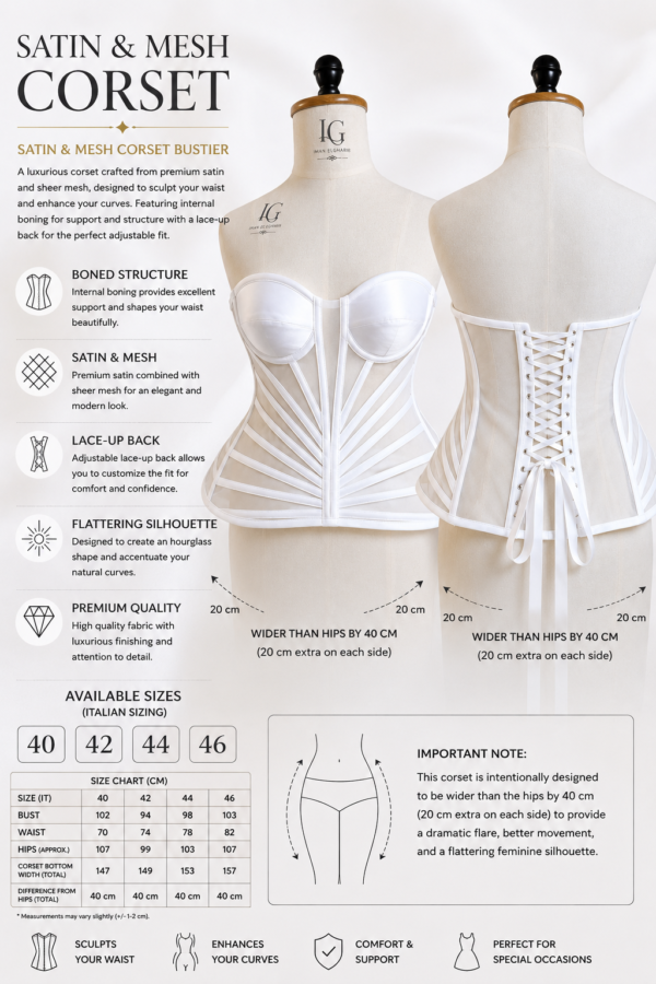 A0B0A69E-F076-425F-896C-6F5624ABDDD1 Sunburst Satin & Mesh Corset Bustier