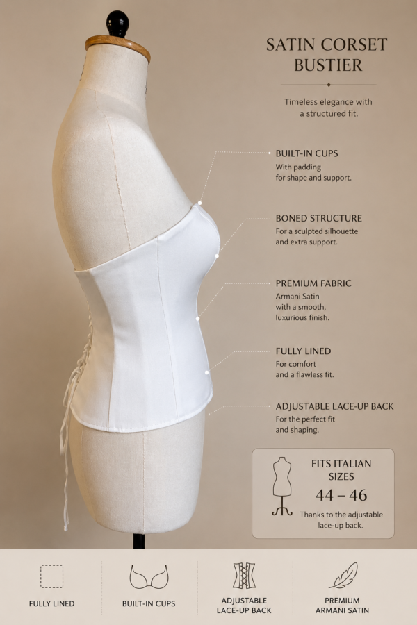 White Armani Satin Corset