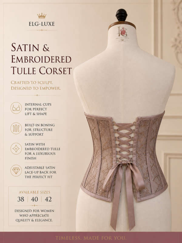 A8D03CA4-3C03-4442-9F02-3B9A65421BD0 Satin & Embroidered Tulle Corset