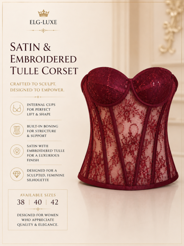 BB1210B7-851D-4271-B2D5-7EF2C5C40E7F Satin & Embroidered Tulle Corset