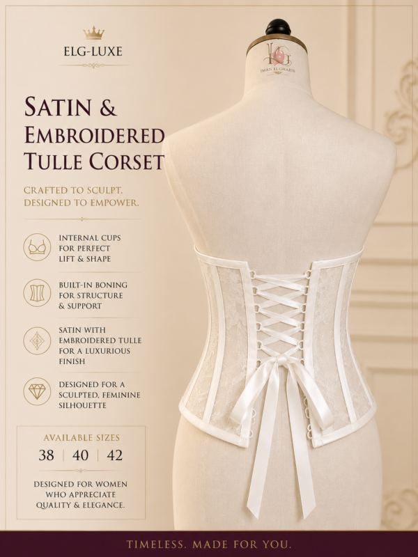 Satin & Embroidered Tulle Corset