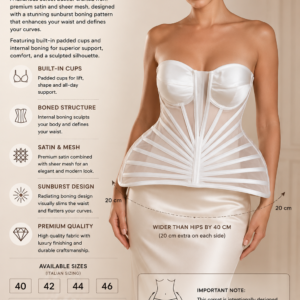 Sunburst Satin & Mesh Corset Bustier