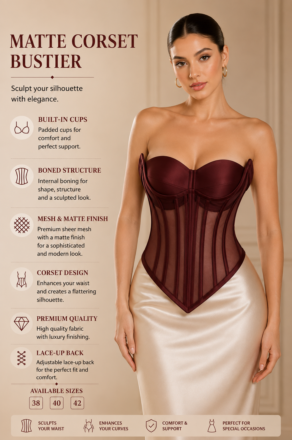 Luxury Mesh & Satin Corset Bustier
