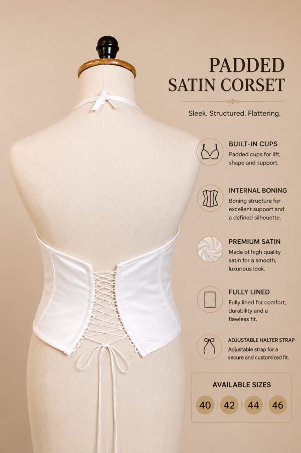 White Satin Halter Corset