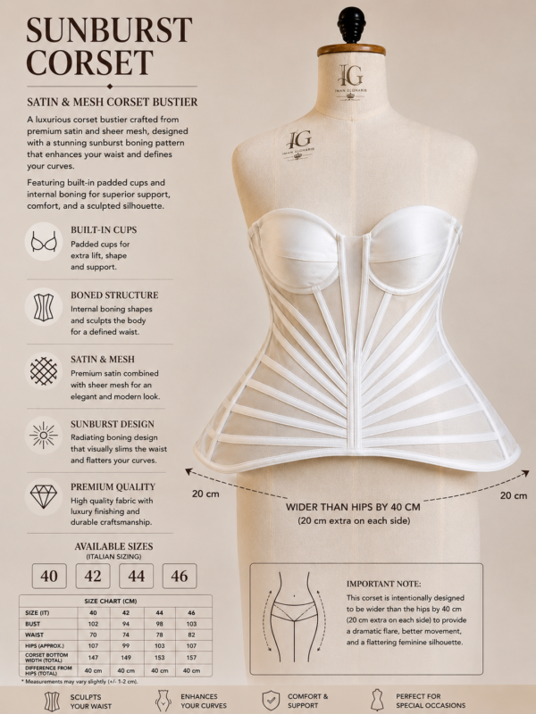 EAB0F475-99A7-4235-AD3C-4F39E99BEE11 Sunburst Satin & Mesh Corset Bustier