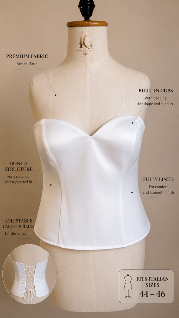 White Armani Satin Corset