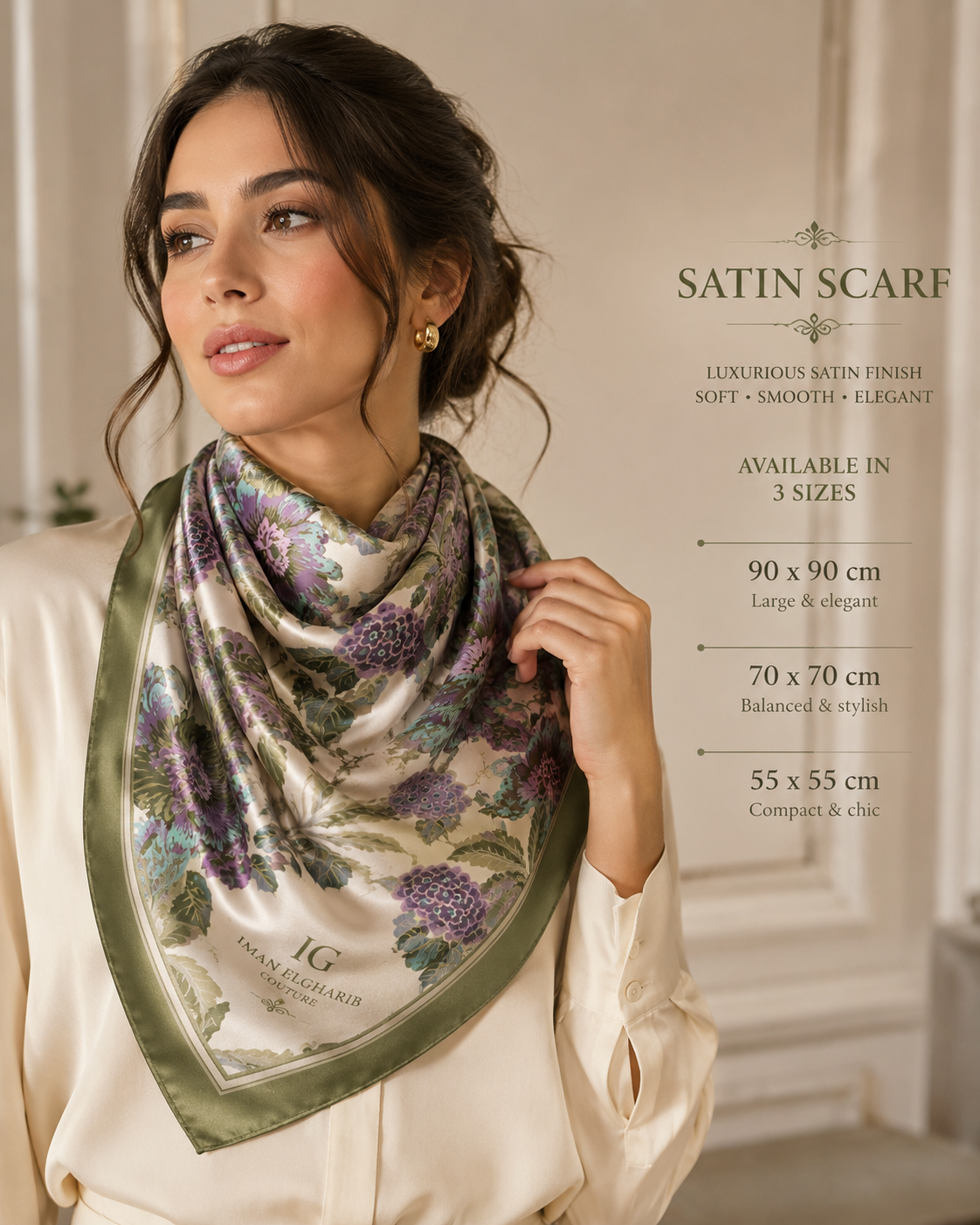 Luxury Satin Scarf & Cotton Gauze Scarf