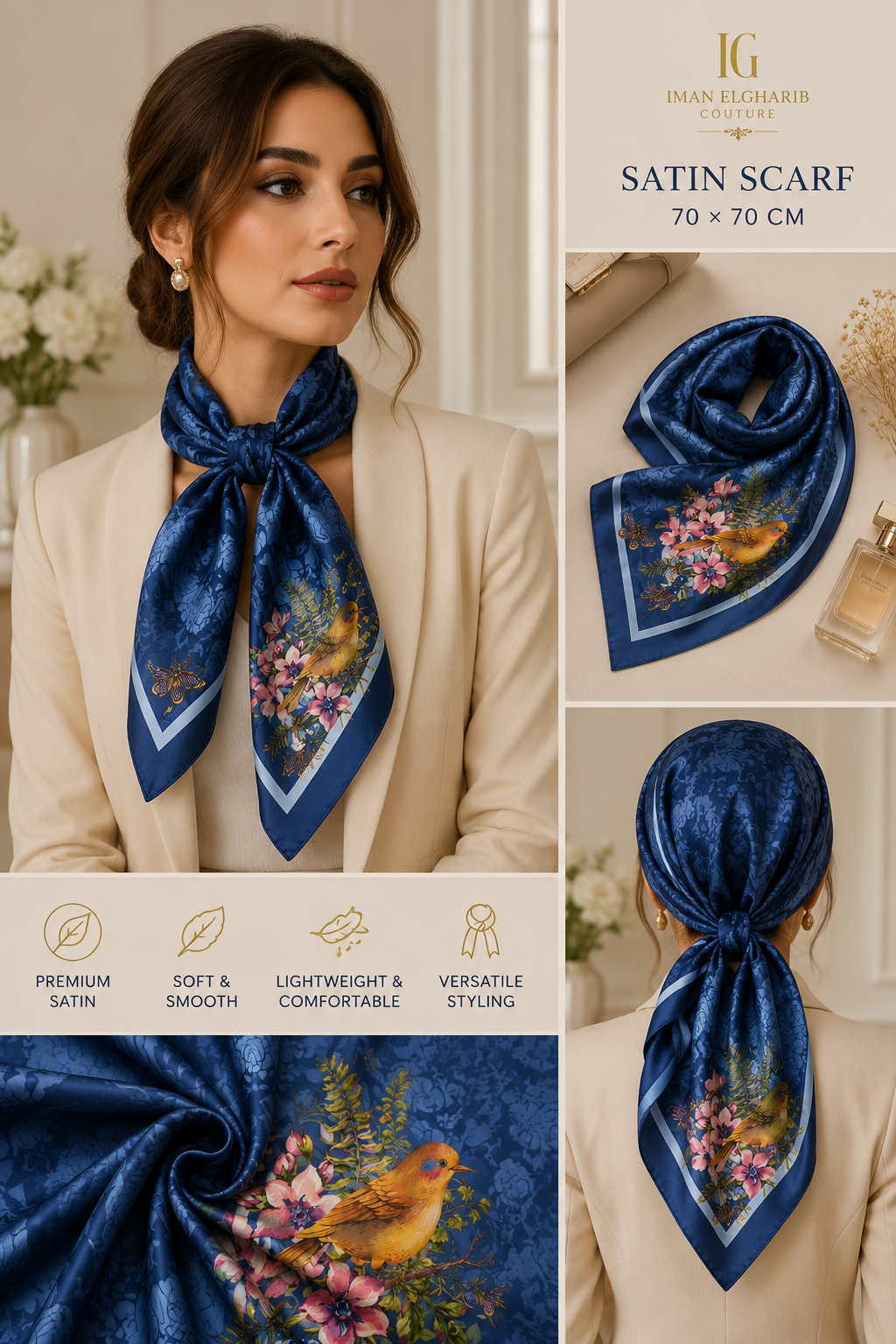 Luxury Satin Scarf & Cotton Gauze Scarf