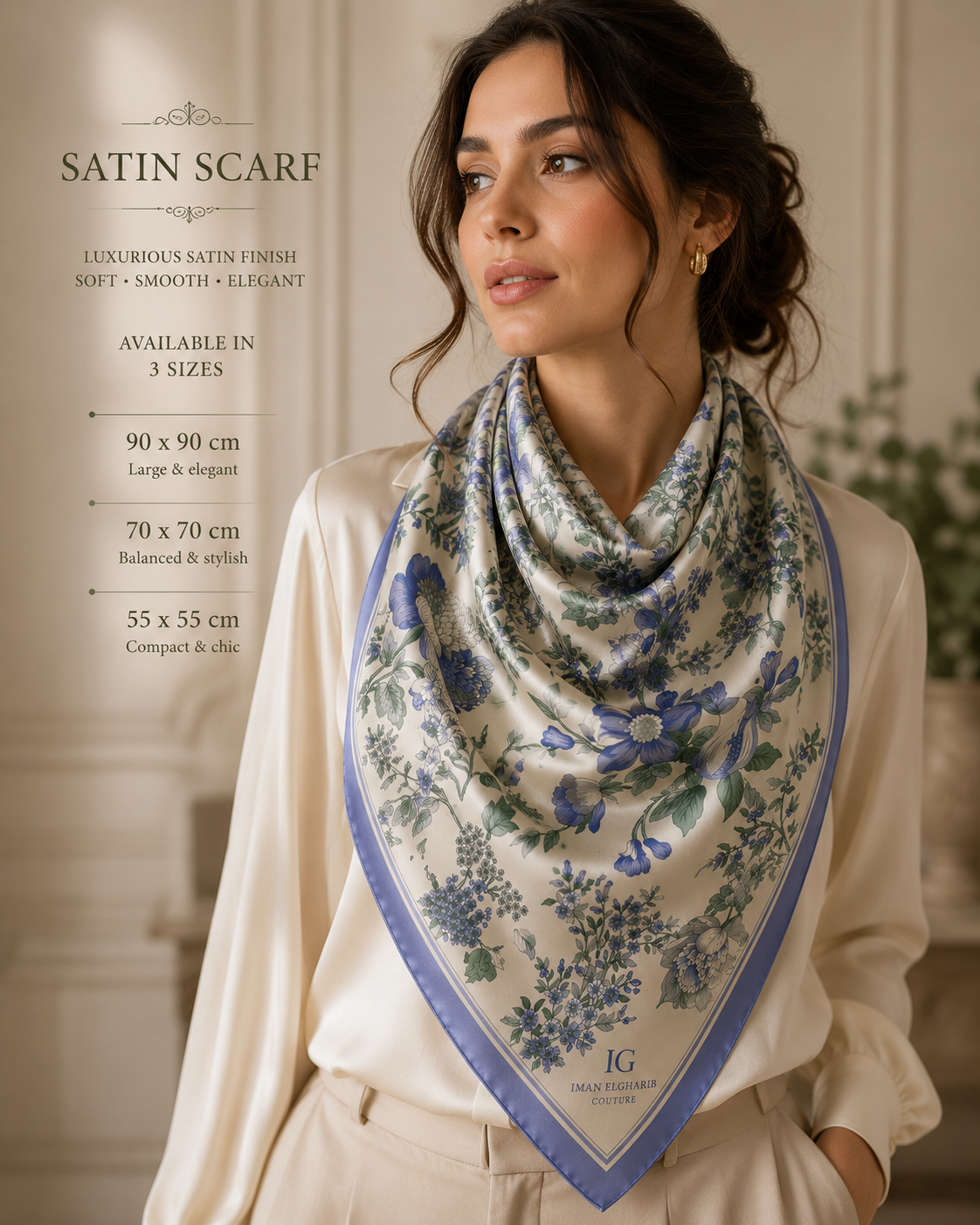 Luxury Satin Scarf & Cotton Gauze Scarf