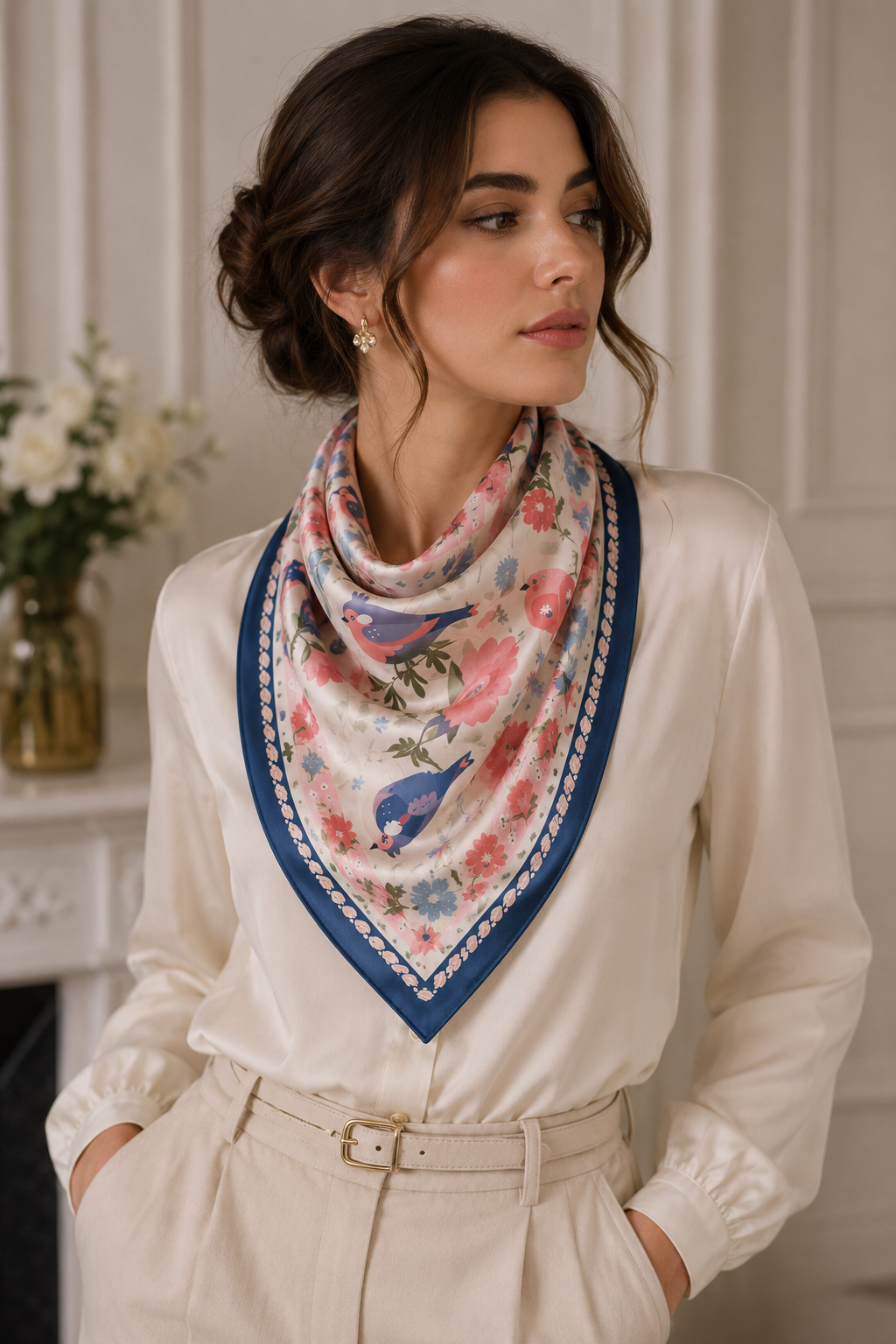Luxury Satin Scarf & Cotton Gauze Scarf